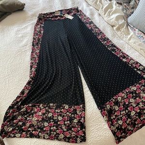 FARM Rio Black Floral Boot Cut Pants